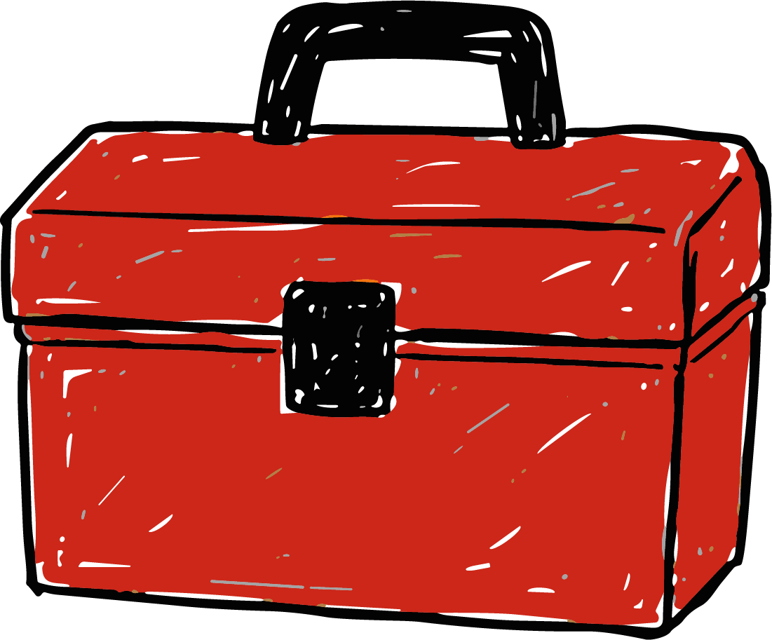Red Toolbox SVG Rustic Sketch Vector - Image 1