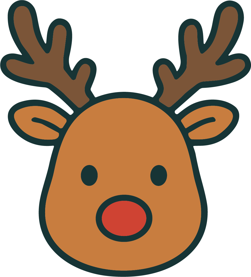 Reindeer Face SVG Cheerful Holiday Vector - Image 1