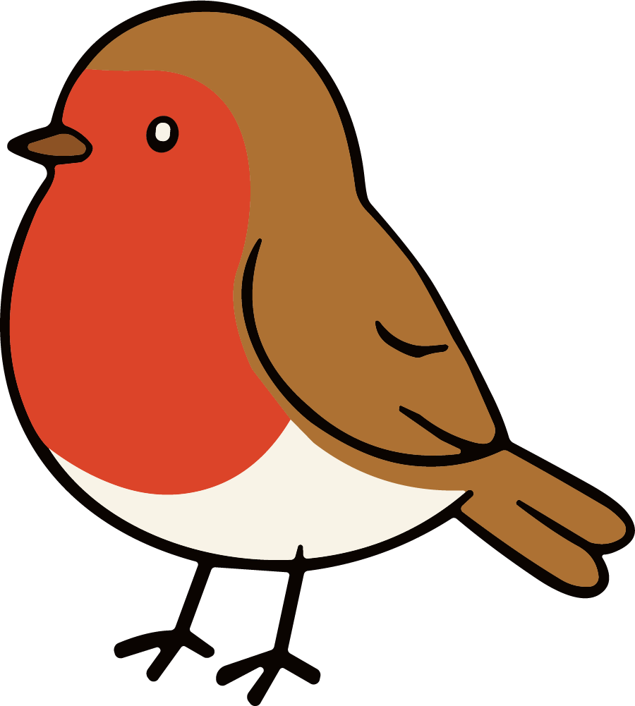 Robin Bird SVG Cheerful Illustration Vector