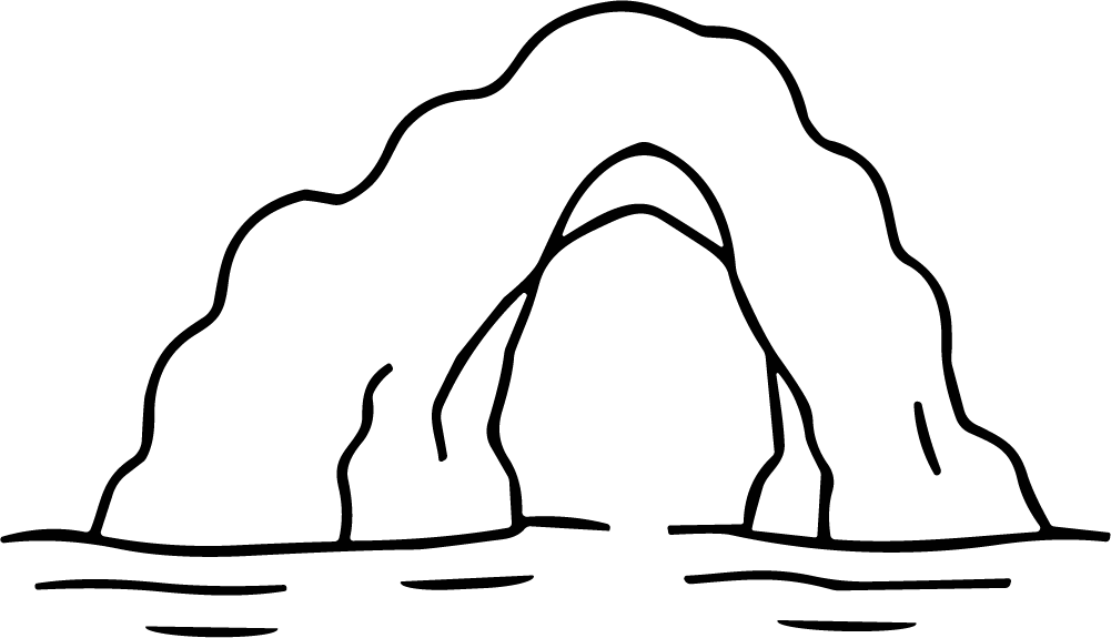Rock Arch SVG Coastal Outline Vector