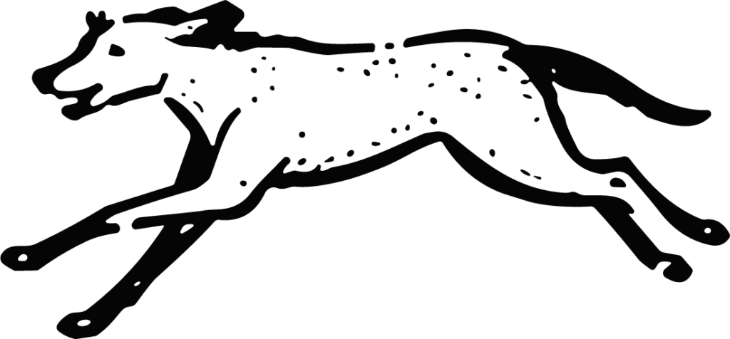 Running Wolf SVG Bold Ink Sketch Vector