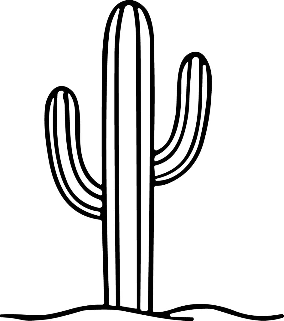 Saguaro Cactus SVG Desert Outline Vector