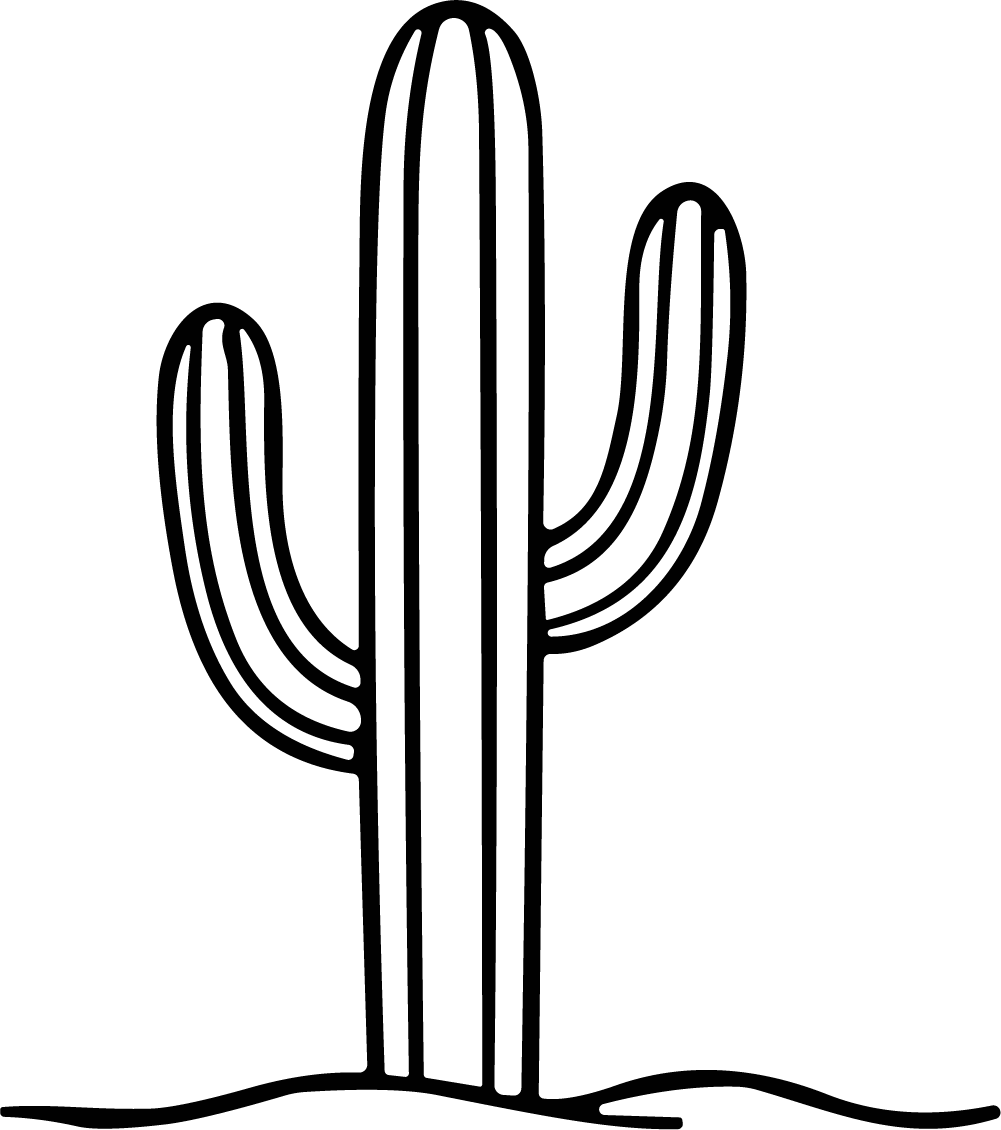 Saguaro Cactus SVG Desert Outline Vector - Image 1
