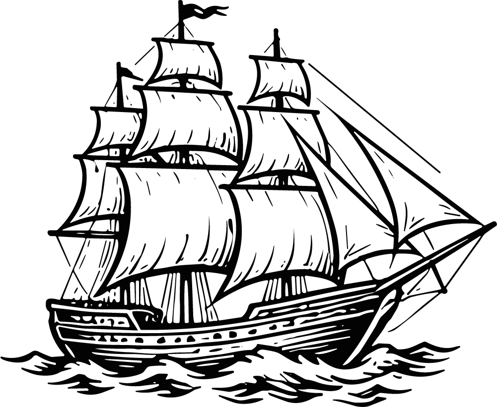 Sailing Ship SVG Detailed Voyage Vector