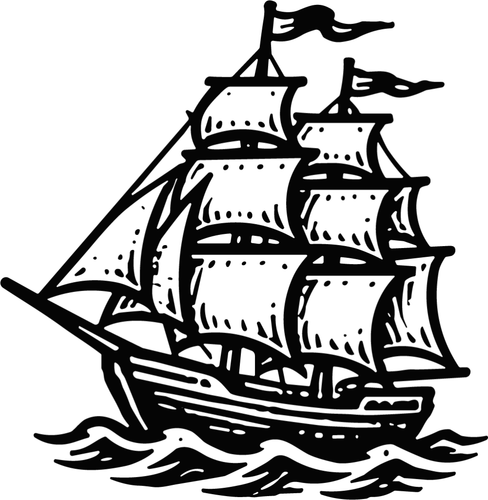 Sailing Ship SVG Bold Nautical Vector