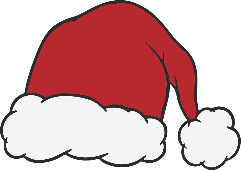 Santa Hat SVG Festive Fluffy Vector