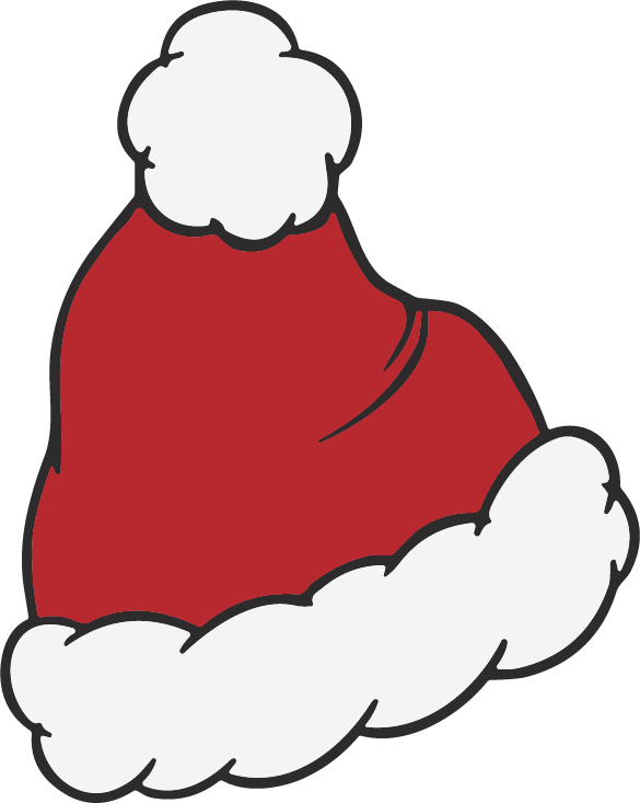 Santa Hat SVG Festive Fuzzy Vector