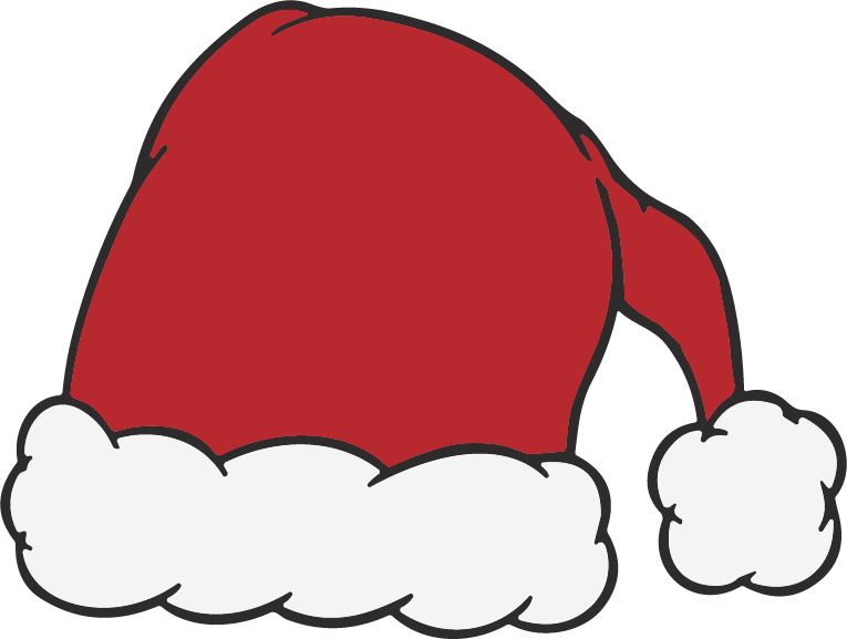 Santa Hat SVG Festive Cartoon Vector