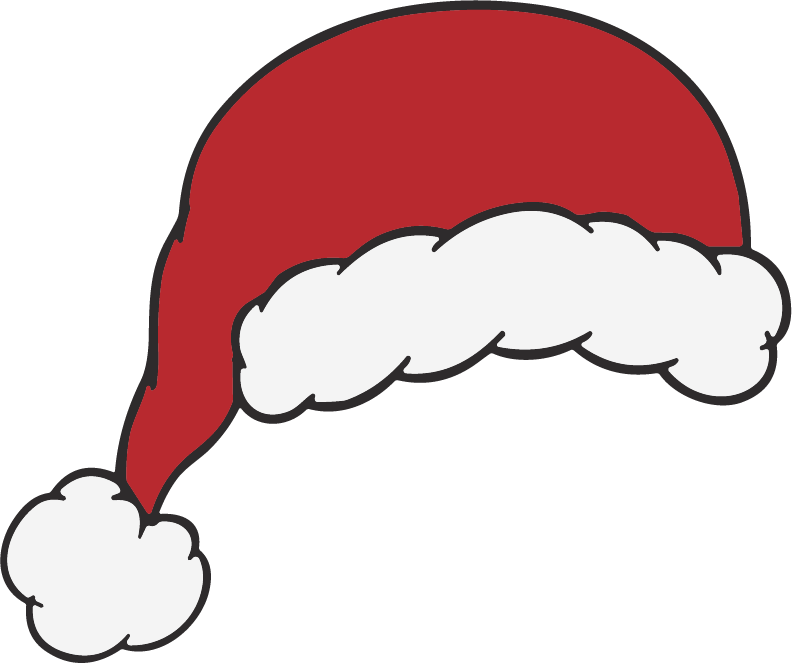 Santa Hat SVG Festive Cartoon Vector