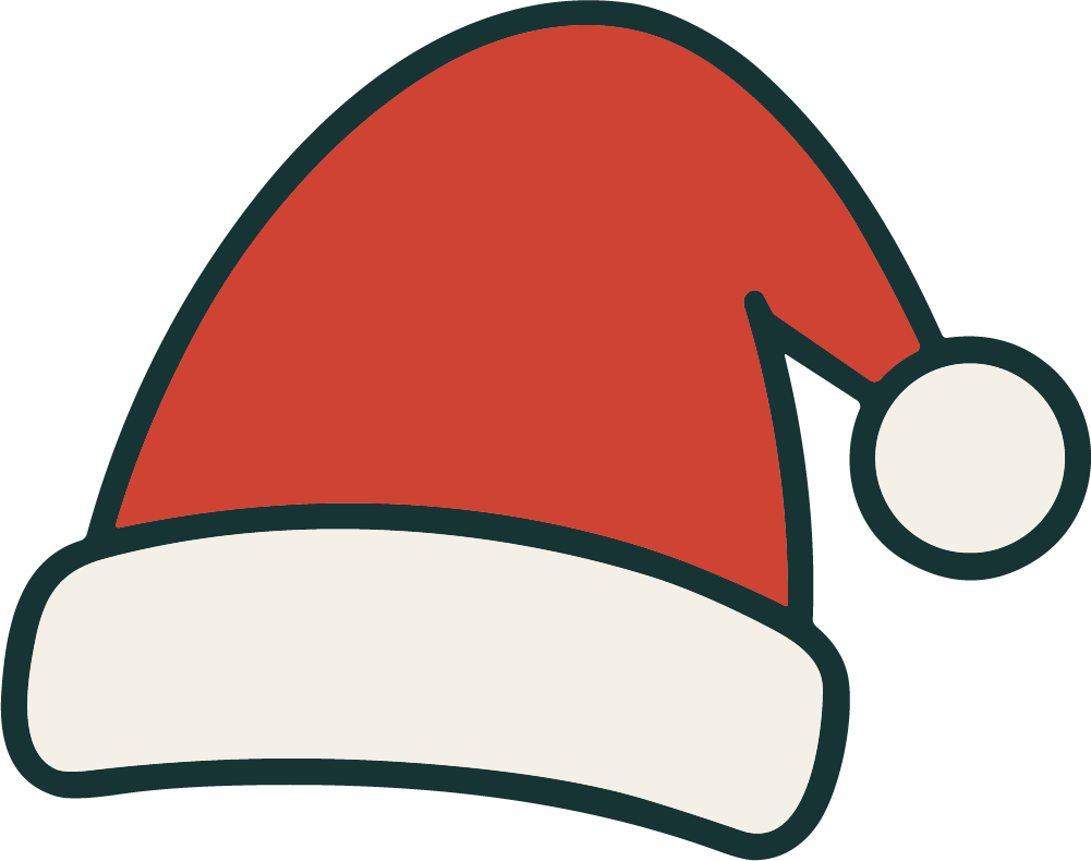 Santa Hat SVG Festive Flat Vector