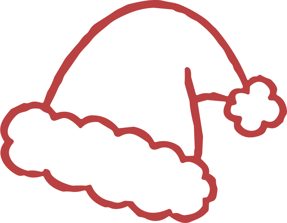 Santa Hat SVG Simple Outline Vector