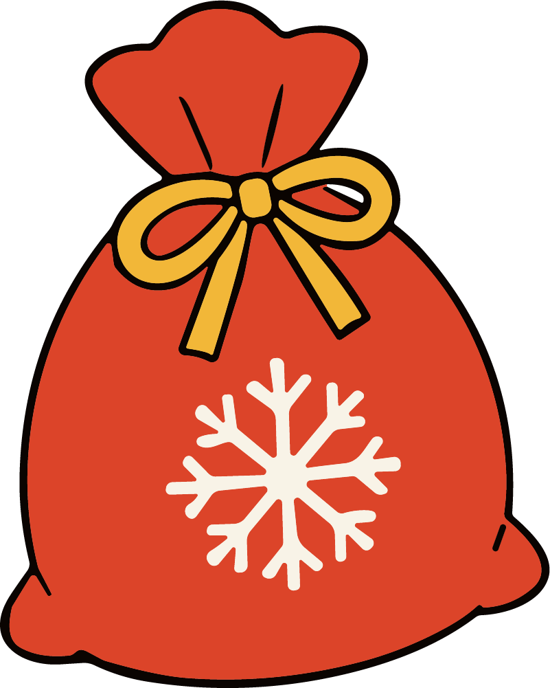Santa Sack SVG Festive Gift Bag Vector