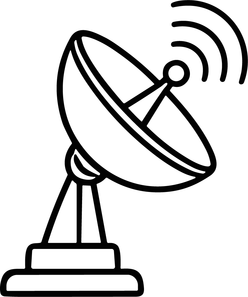 Satellite Dish SVG Signal Waves Vector