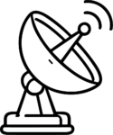 Satellite Dish SVG Signal Transmission Vector