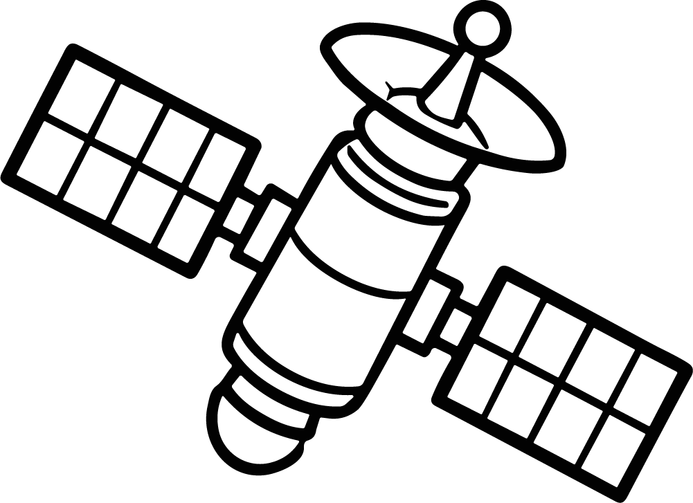 Satellite SVG Bold Outline Vector