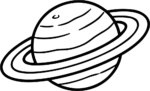 Saturn Planet SVG Bold Outline Vector