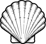Scallop Shell SVG Bold Outline Vector