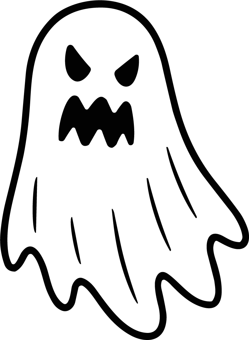 Scary Ghost SVG Spooky Grin Vector - Image 1
