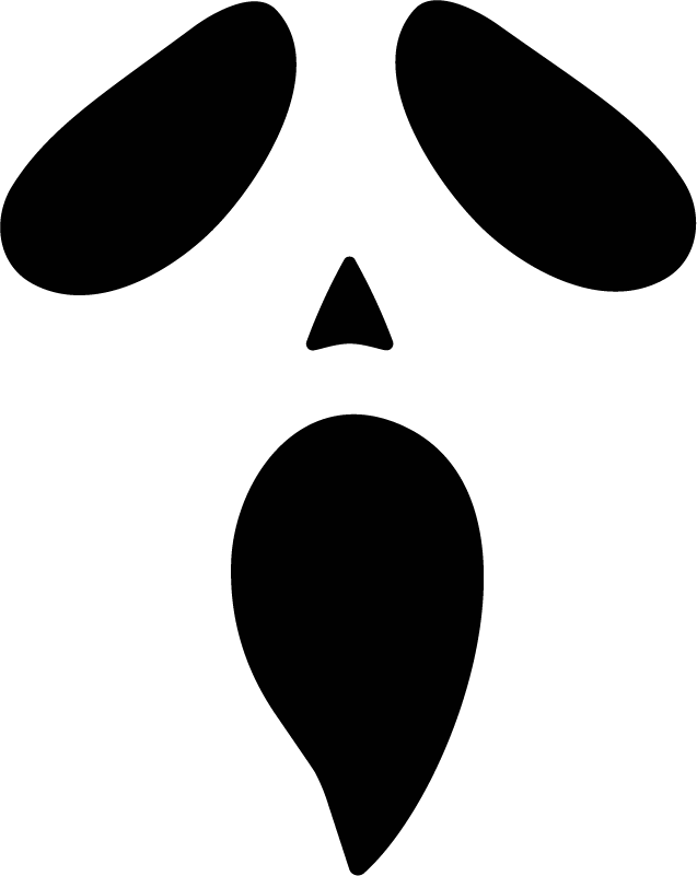 Scream Ghost Face SVG Eerie Silhouette Vector