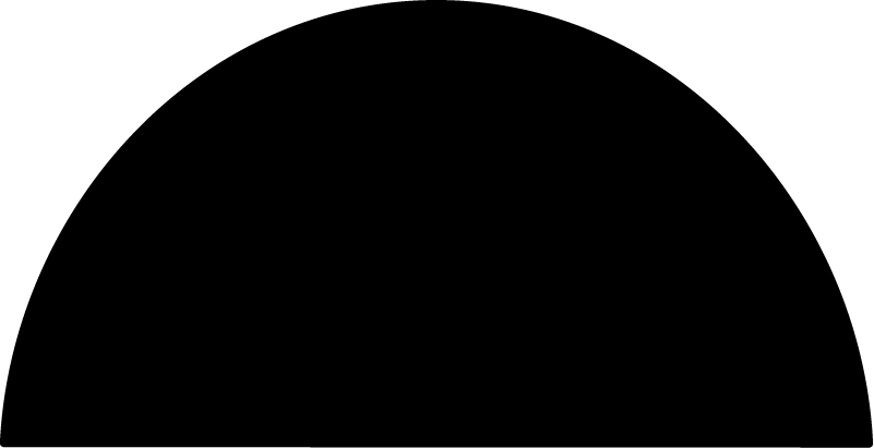 Semicircle Shape SVG Bold Silhouette Vector