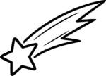 Shooting Star SVG Bold Outline Vector