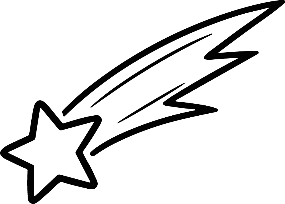 Shooting Star SVG Bold Outline Vector