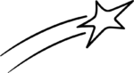 Shooting Star SVG Whimsical Outline Vector