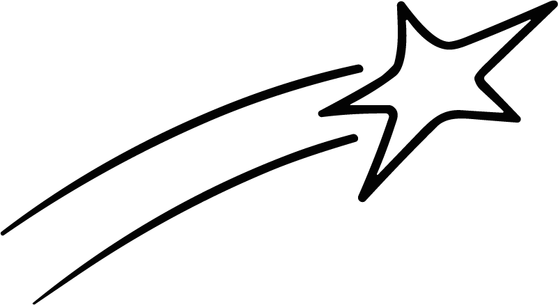 Shooting Star SVG Whimsical Outline Vector