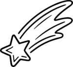 Shooting Star SVG Bold Outline Vector