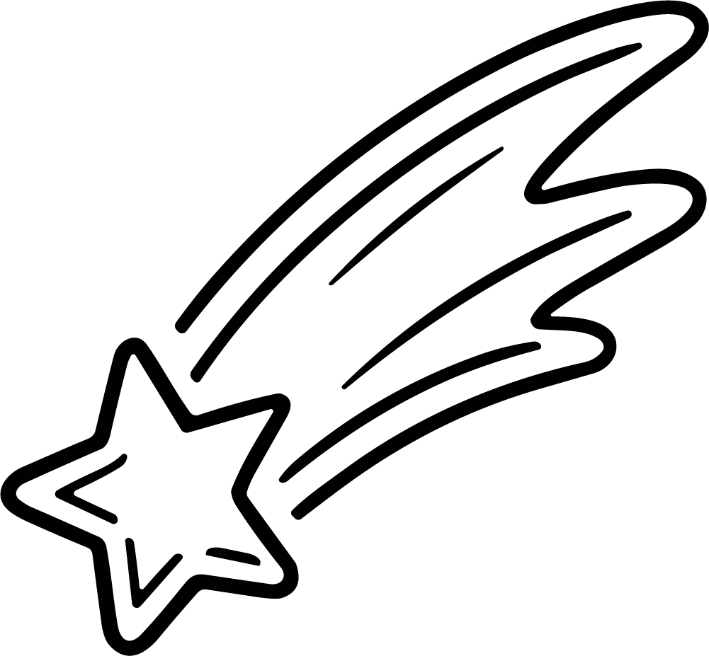 Shooting Star SVG Bold Outline Vector