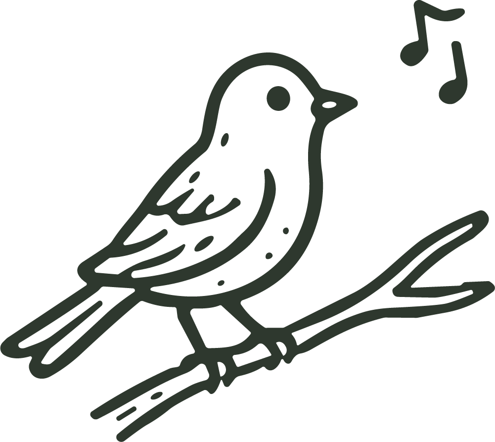Singing Bird SVG Cheerful Sketch Vector