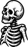 Skeleton Torso SVG Bold Black Ink Vector