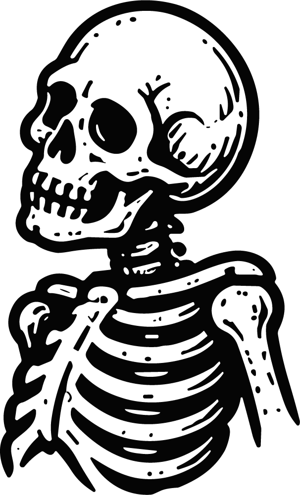 Skeleton Torso SVG Bold Black Ink Vector