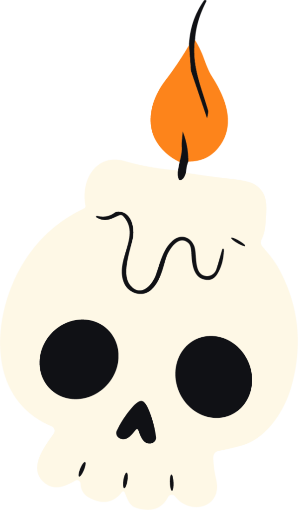 Skull Candle SVG Spooky Whimsical Vector