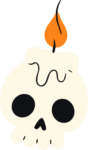 Skull Candle SVG Spooky Whimsical Vector