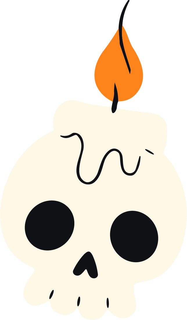 Skull Candle SVG Spooky Whimsical Vector - Image 1