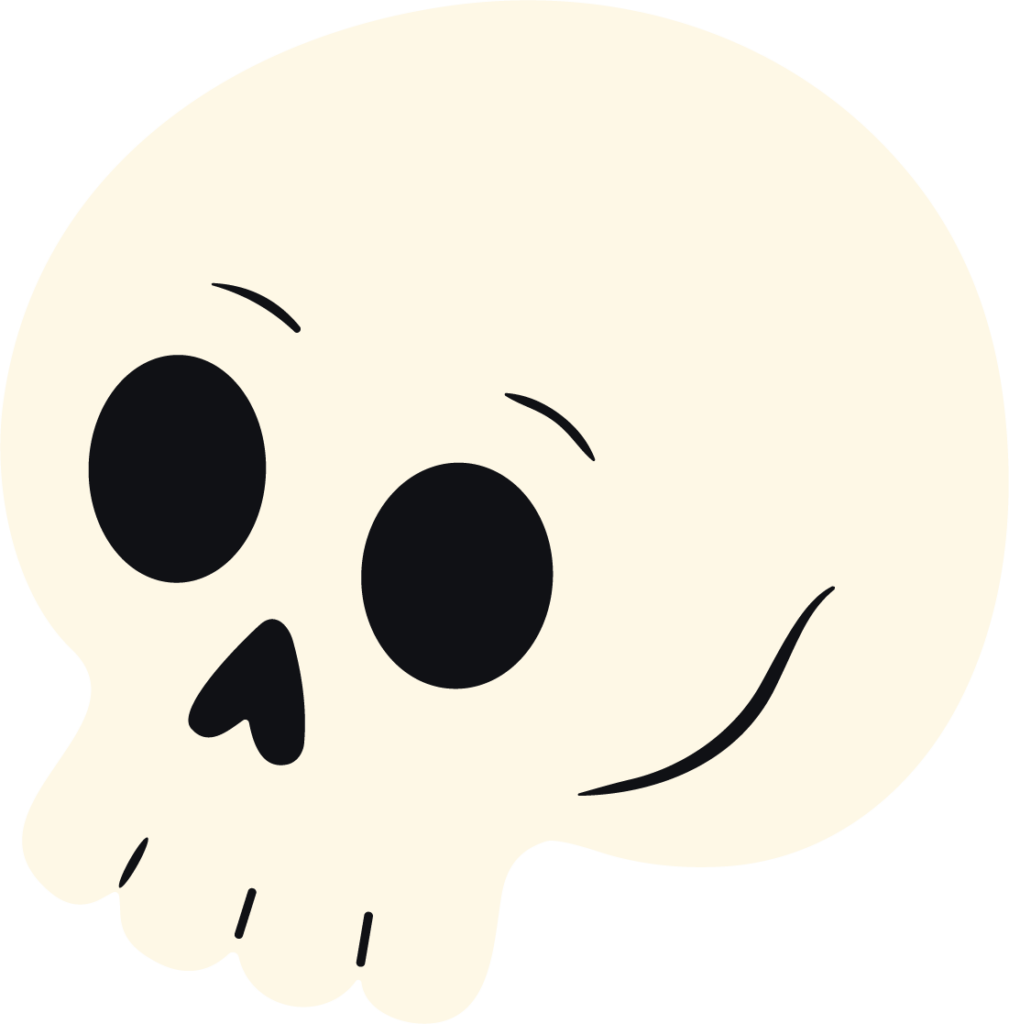 Skull Face SVG Whimsical Spooky Vector