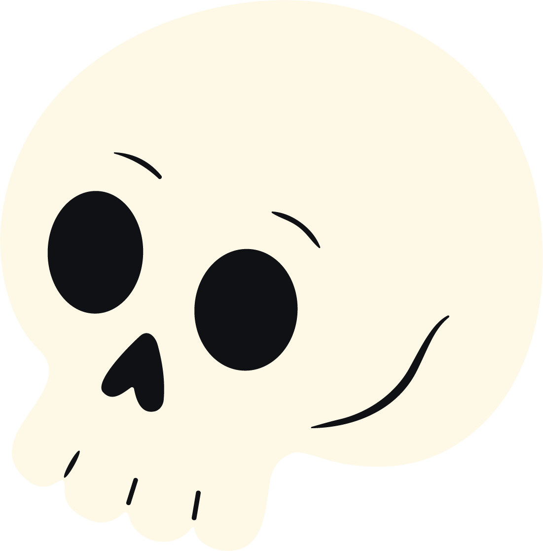 Skull Face SVG Whimsical Spooky Vector - Image 1