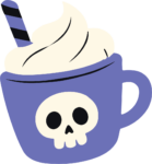Skull Mug SVG Spooky Whimsical Vector