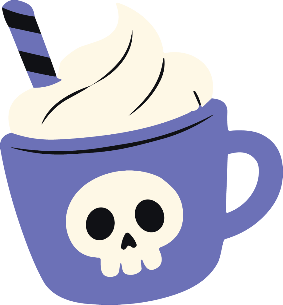 Skull Mug SVG Spooky Whimsical Vector