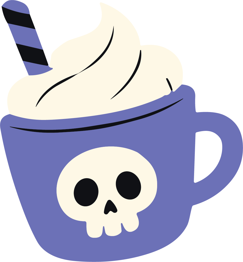 Skull Mug SVG Spooky Whimsical Vector - Image 1