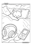 Sleeping Cat Cozy Nap Coloring Page