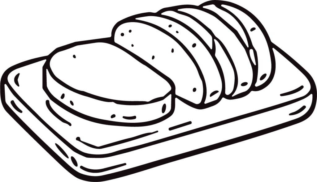 Sliced Bread Loaf SVG Bold Outline Vector