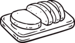 Sliced Bread Loaf SVG Bold Outline Vector