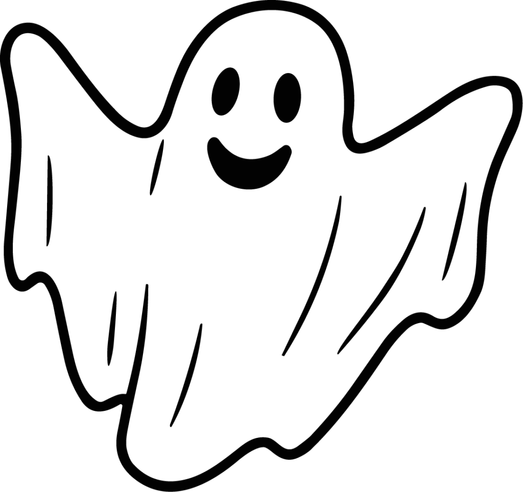 Smiling Ghost SVG Friendly Spooky Vector