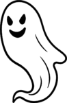 Smiling Ghost SVG Spooky Cute Vector
