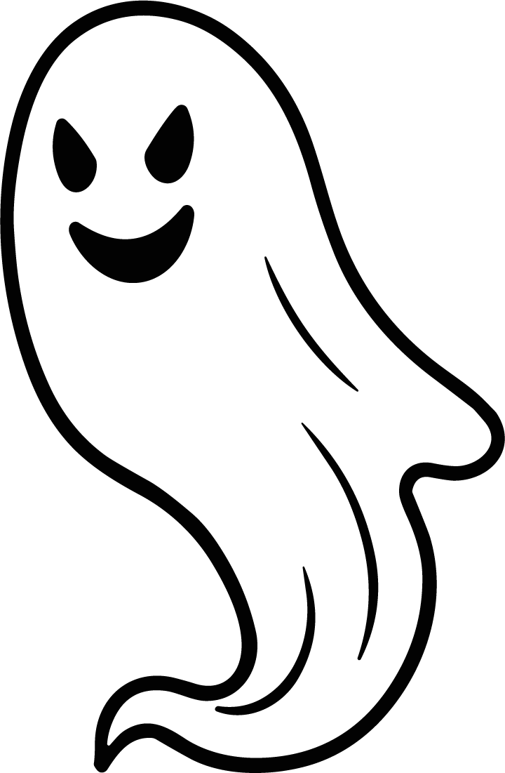Smiling Ghost SVG Spooky Cute Vector - Image 1