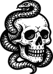 Snake And Skull SVG Bold Tattoo Vector