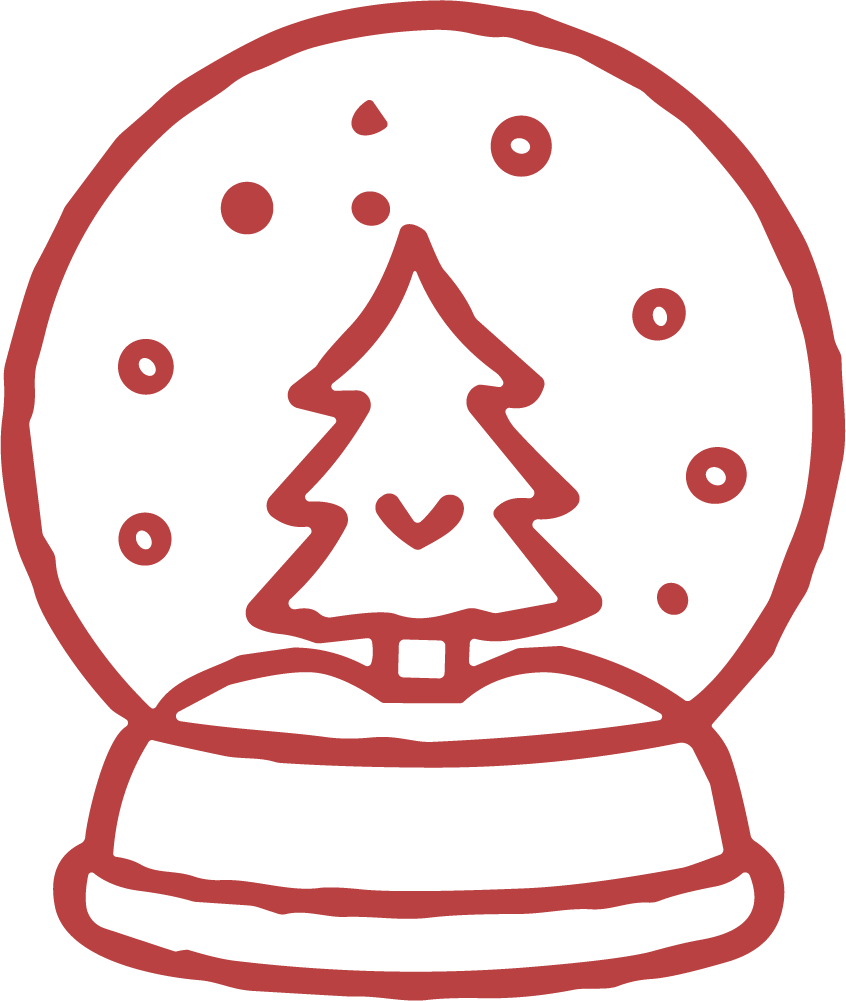 Snow Globe SVG Festive Line Art Vector