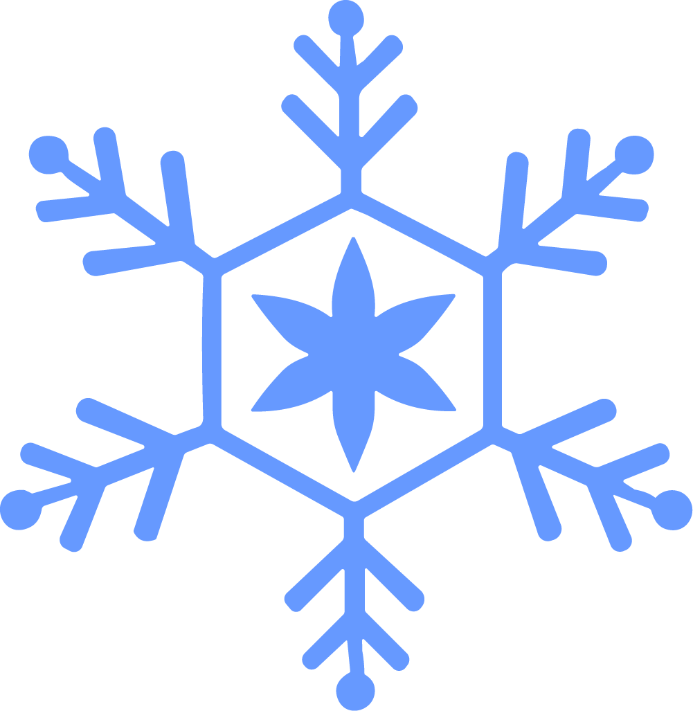 Snowflake SVG Crystalline Blue Vector - Image 1